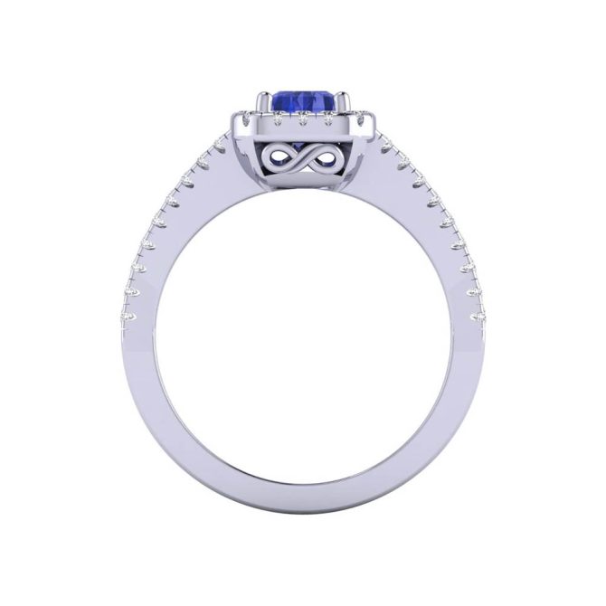 14K White Gold Emerald Cut Tanzanite Ring 1.45 CTW