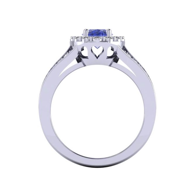 14K White Gold Oval Cut Tanzanite Ring 2.00 CTW