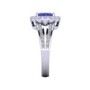 14K White Gold Oval Cut Tanzanite Ring 2.00 CTW