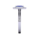 14K White Gold Emerald cut Tanzanite Ring 1.37 CTW