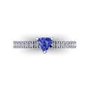 14k White Gold Trilliant Cut Tanzanite Ring 0.88 CTW