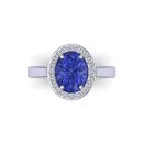 14K White Gold Oval cut Tanzanite Ring 1.27 CTW