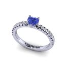 14k White Gold Heart Tanzanite Ring 0.71 CTW