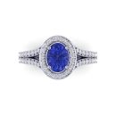 14K White Gold Oval Cut Tanzanite Ring 2.29 CTW