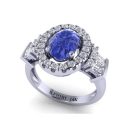 14k White Gold Oval Cut Tanzanite Ring 2.55 CTW