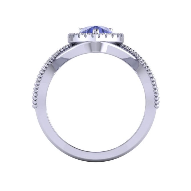 14k White Gold Pear Cut Tanzanite Ring 1.54 CTW