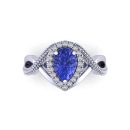 14k White Gold Pear Cut Tanzanite Ring 1.54 CTW