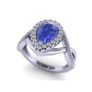 14k White Gold Pear Cut Tanzanite Ring 1.54 CTW