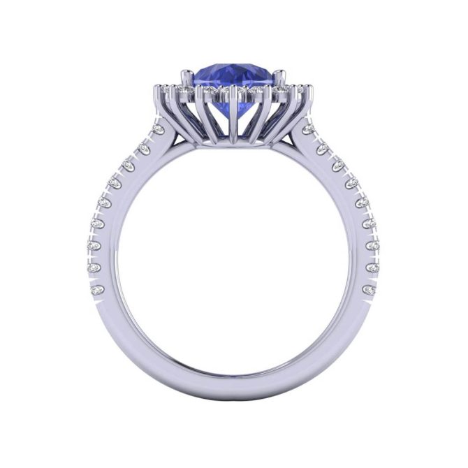 14k White Gold Pear Cut Tanzanite Ring 1.89 CTW