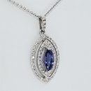 14K White Gold Marquise Cut Tanzanite Pendant 1.57 CTW