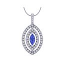 14K White Gold Marquise Cut Tanzanite Pendant 1.57 CTW