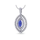 14K White Gold Marquise Cut Tanzanite Pendant 1.57 CTW