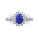 14K White Gold Pear Cut Tanzanite Rings 1.89 CTW