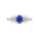 14K White Gold Marquise Cut Tanzanite Ring 1.35 CTW