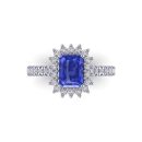 14K White Gold Emerald cut Tanzanite Ring 2.45 CTW