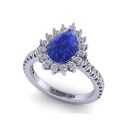 14k White Gold Pear Cut Tanzanite Ring 1.54 CTW