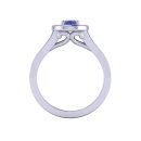 14K White Gold Oval cut Tanzanite Ring 2.16 CTW