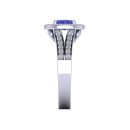 14K White Gold Oval cut Tanzanite Ring 2.16 CTW