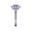 14K White Gold Emerald cut Tanzanite Ring 1.44 CTW