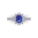 14K White Gold Emerald cut Tanzanite Ring 1.44 CTW