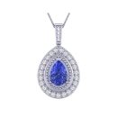 14K White Gold Pear Cut Tanzanite Pendant 2.70 CTW