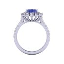 14k White Gold Oval Cut Tanzanite Ring 3.16 CTW