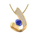 14K Yellow Gold Oval cut Tanzanite Pendant 1.30 CTW