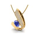 14K Yellow Gold Oval cut Tanzanite Pendant 1.30 CTW