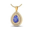 14k Yellow Gold Pear Cut Tanzanite Pendant 0.83 CTW