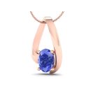 14k Rose Gold Oval Cut Tanzanite Pendant 0.60 CTW