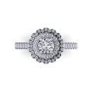 14k White Gold Round Cut White Diamond Ring 1.03 CTW