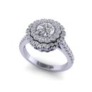 14k White Gold Round Cut White Diamond Ring 1.03 CTW