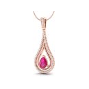 14k Rose Gold Pear Cut Pink Sapphire Pendant 0.95 CTW