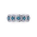 14k White Gold Blue Diamond Band 0.71 CTW