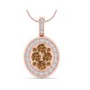 14k Rose Gold Round Brilliant Cut Cognac Diamond Pendant .65 CTW