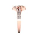 14k Rose Gold Round Brilliant Cut Cognac Diamond Ring 0.76 CTW