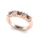 14k Rose Gold Princess Cut Cognac Diamond Band 0.75 CTW