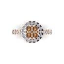 14k Rose Gold Cognac Diamond Ring 0.80 CTW