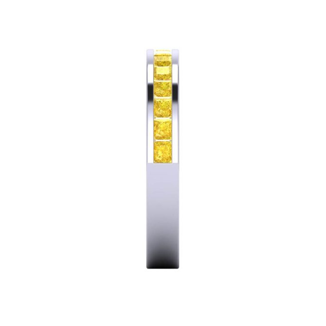 14k White Gold Yellow Sapphire Victoria Band 0.92 CTW