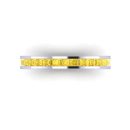 14k White Gold Yellow Sapphire Victoria Band 0.92 CTW