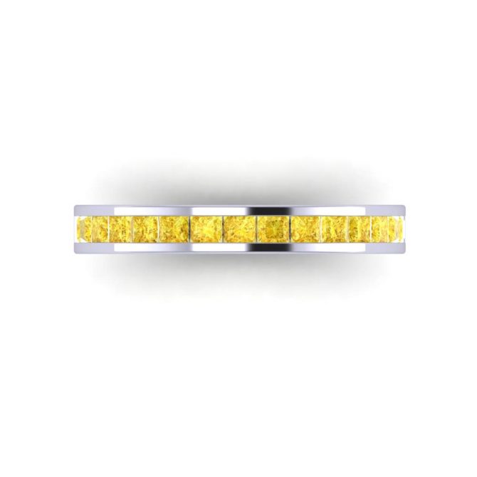 14k White Gold Yellow Sapphire Victoria Band 0.92 CTW