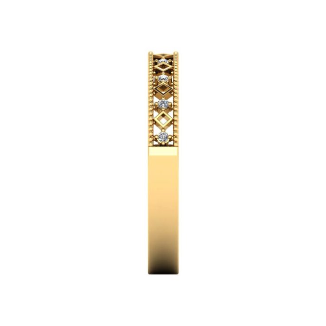 14k Yellow Gold Diamond Victoria Band 0.07 CTW