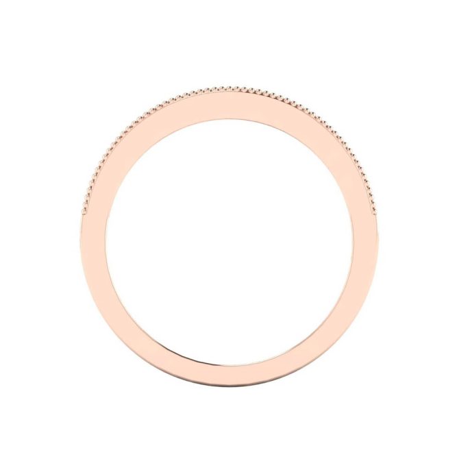 14k Rose Gold White Diamond Victoria Band 0.06 CTW