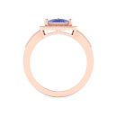 14K Rose Gold Trilliant Cut Tanzanite Ring 1.50 CTW