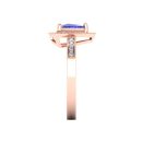 14K Rose Gold Trilliant Cut Tanzanite Ring 1.50 CTW