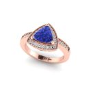 14K Rose Gold Trilliant Cut Tanzanite Ring 1.50 CTW