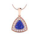 14K Rose Gold Trilliant Cut Tanzanite Pendant .83 CTW