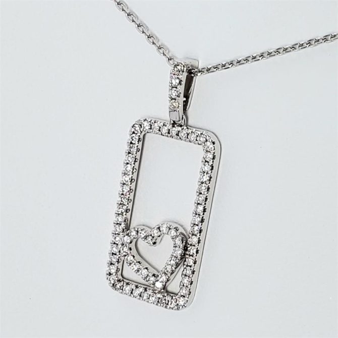 14K White Gold Pendants 0.60 CTW