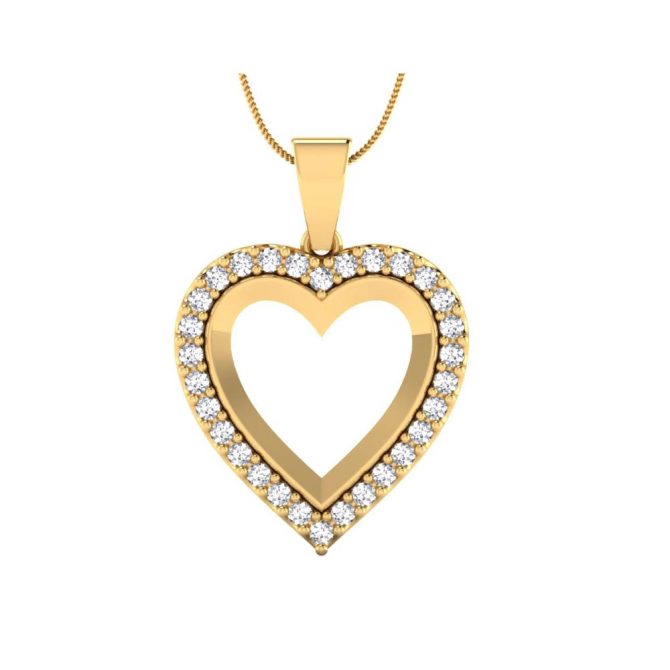 14K Yellow Gold White Diamond Pendants 0.43 CTW