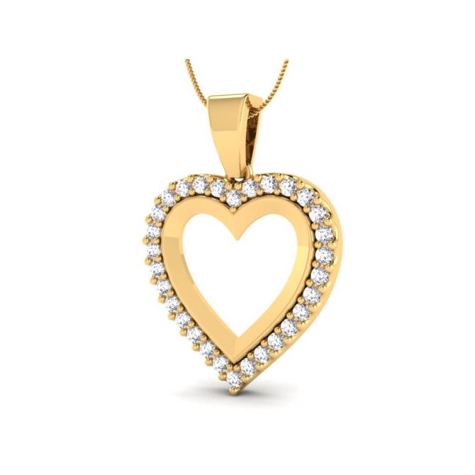 14K Yellow Gold White Diamond Pendants 0.43 CTW